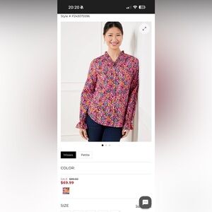 Talbots Floral Blouse - Pink and Multicolor